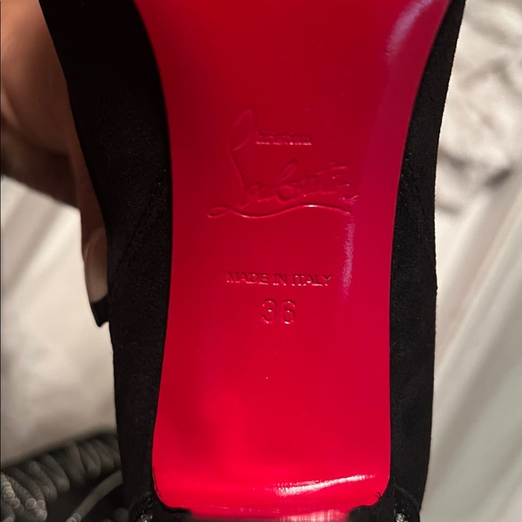 NEW Christian Louboutin Santia Botta Strass Black Heeled Boots Size 36 - Picture 5 of 8